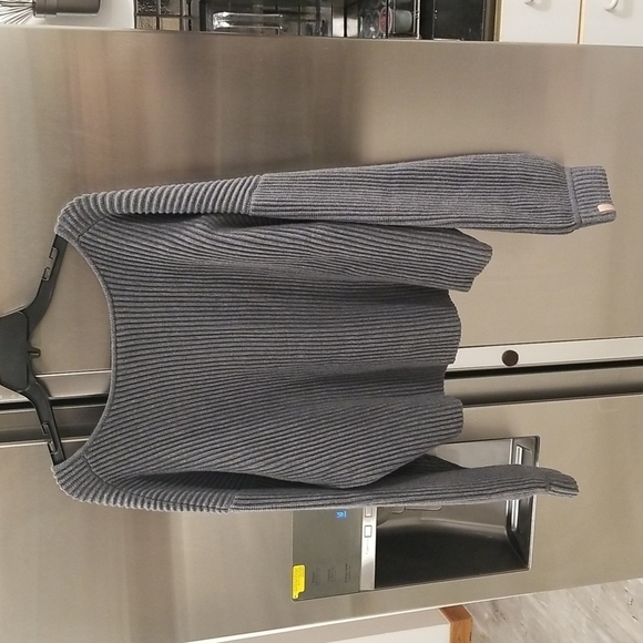 💕LUNYA💕 Cozy Cotton Silk Reversible Pullover Restful Grey Heather Large  NWOT - Picture 8 of 14